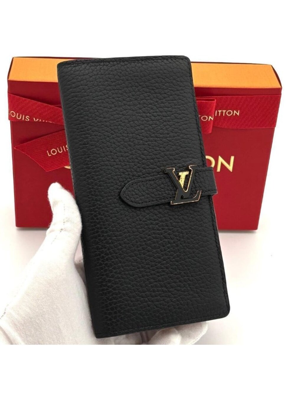 Louis Vuitton Wallet LV Vertical Black Beige